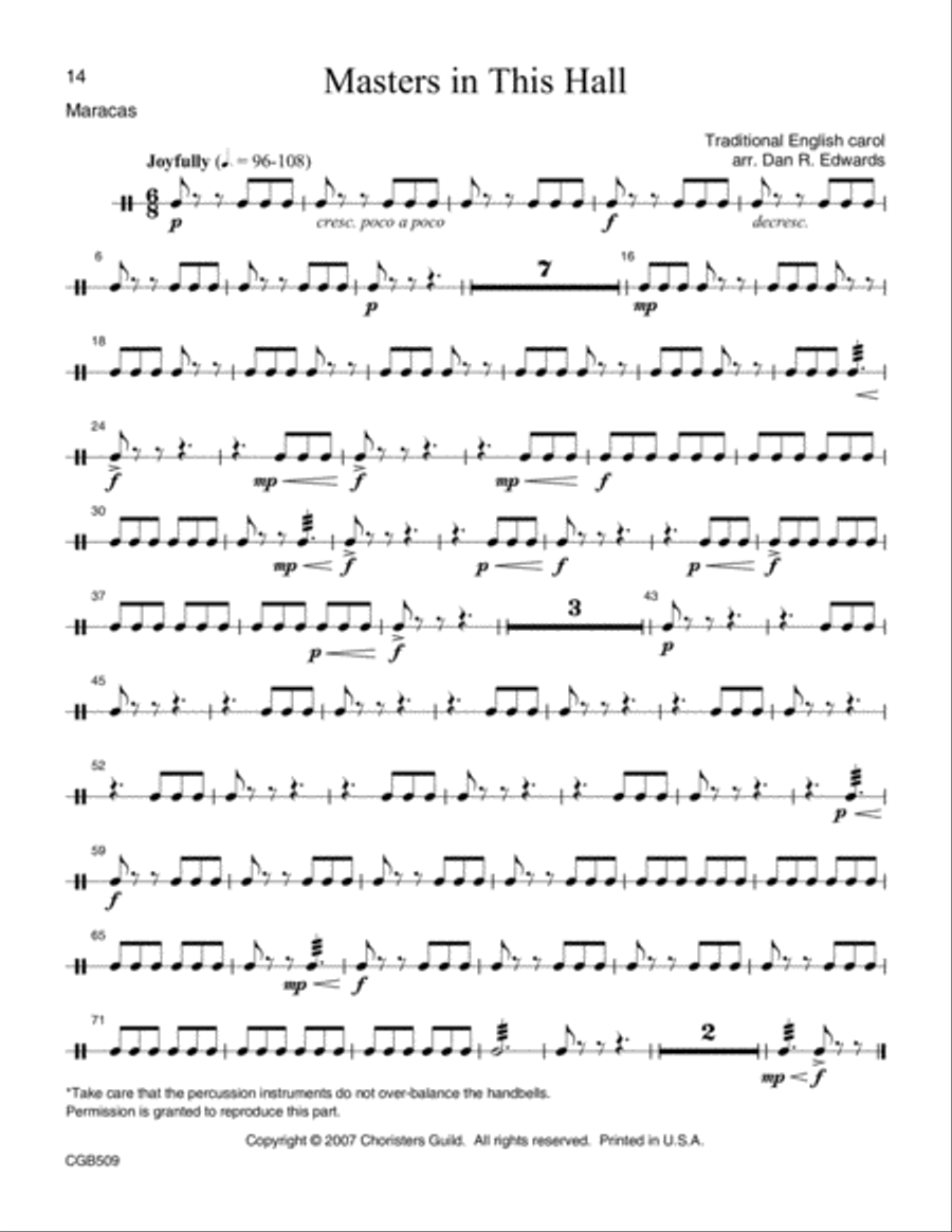 Masters in this Hall Full Score Handbell Choir scores gallery preview page 8