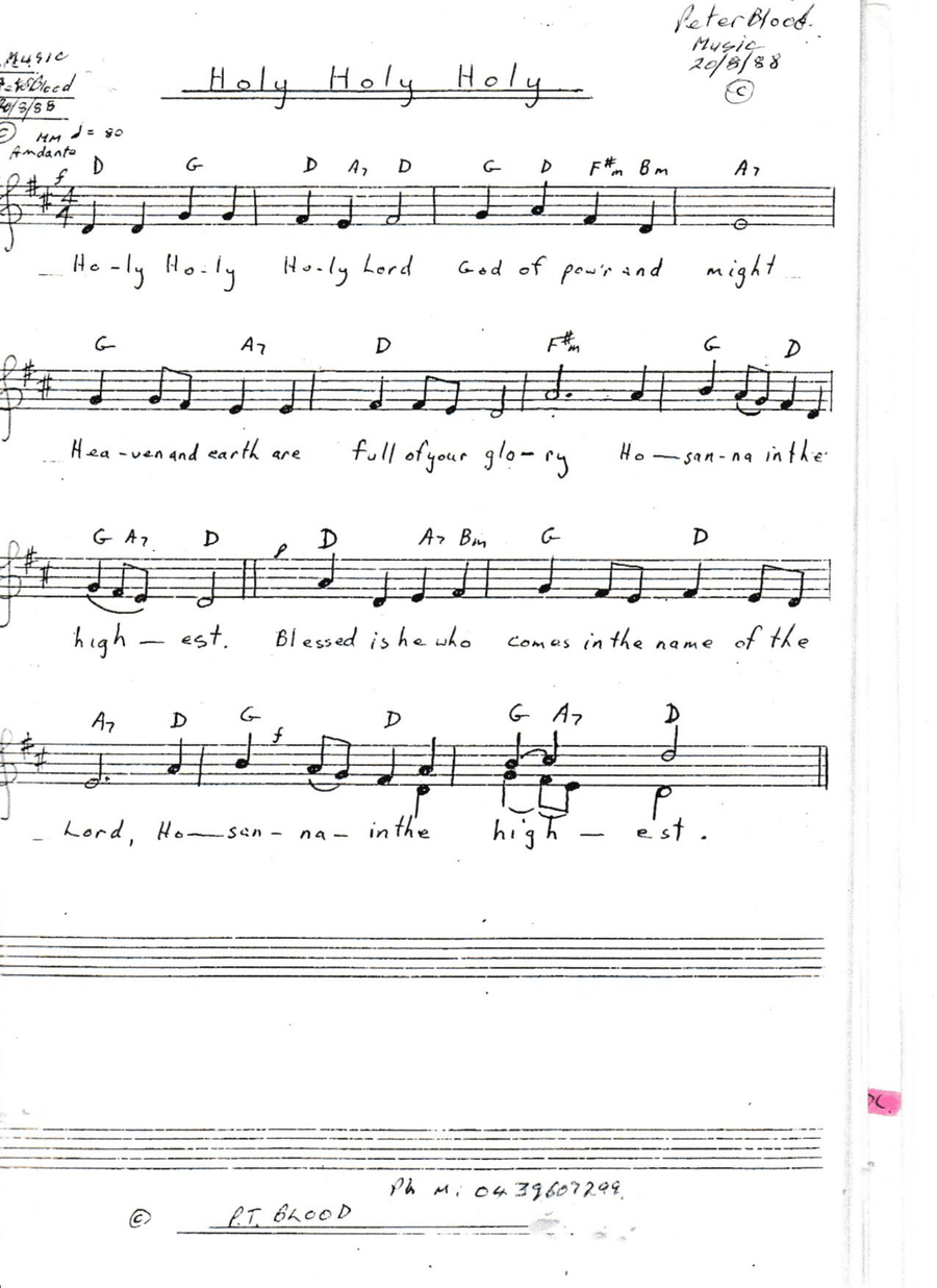 Catholic Mass Holy, Holy, Holy. Choir scores gallery preview page 1