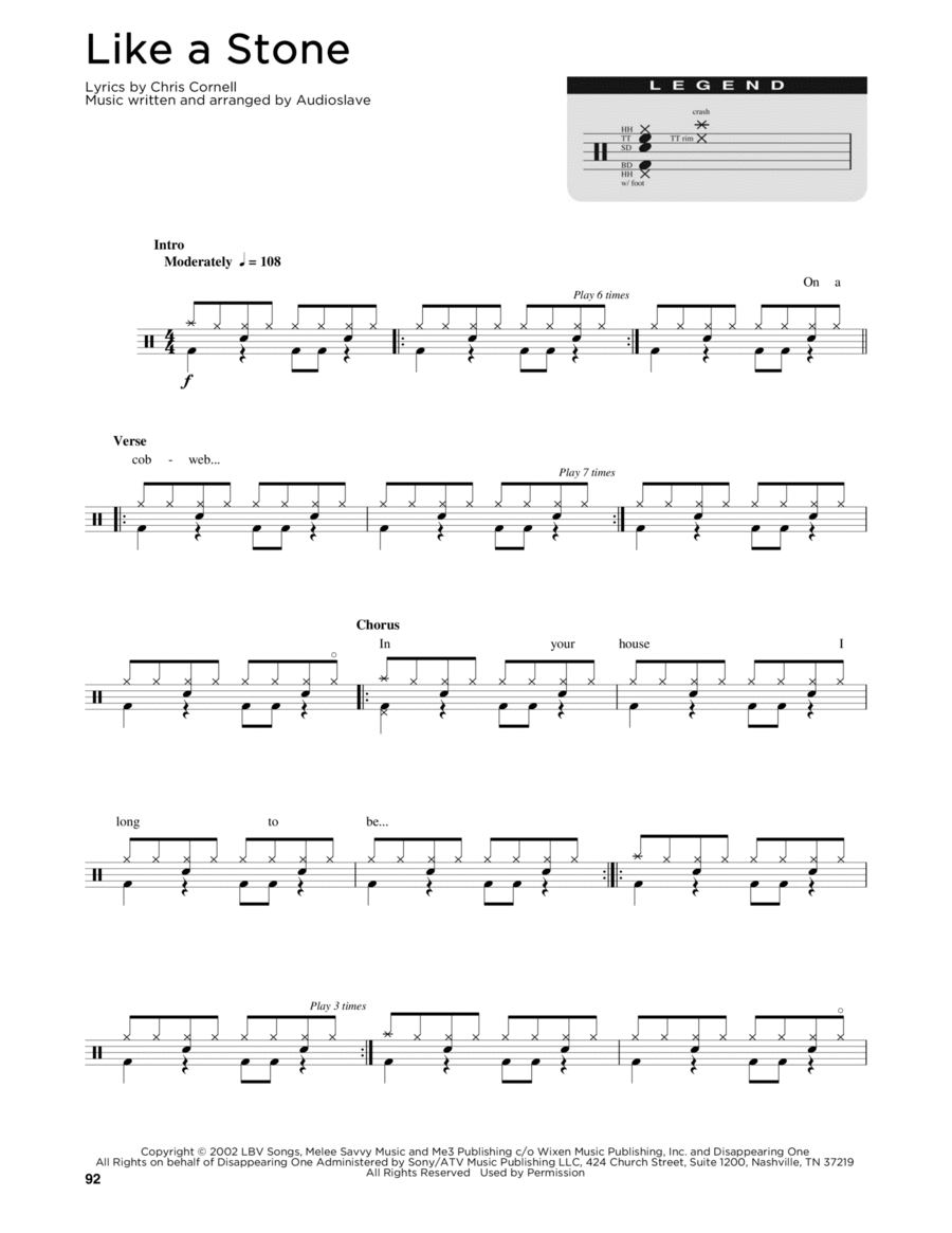 Like A Stone Drum Set scores gallery preview page 1
