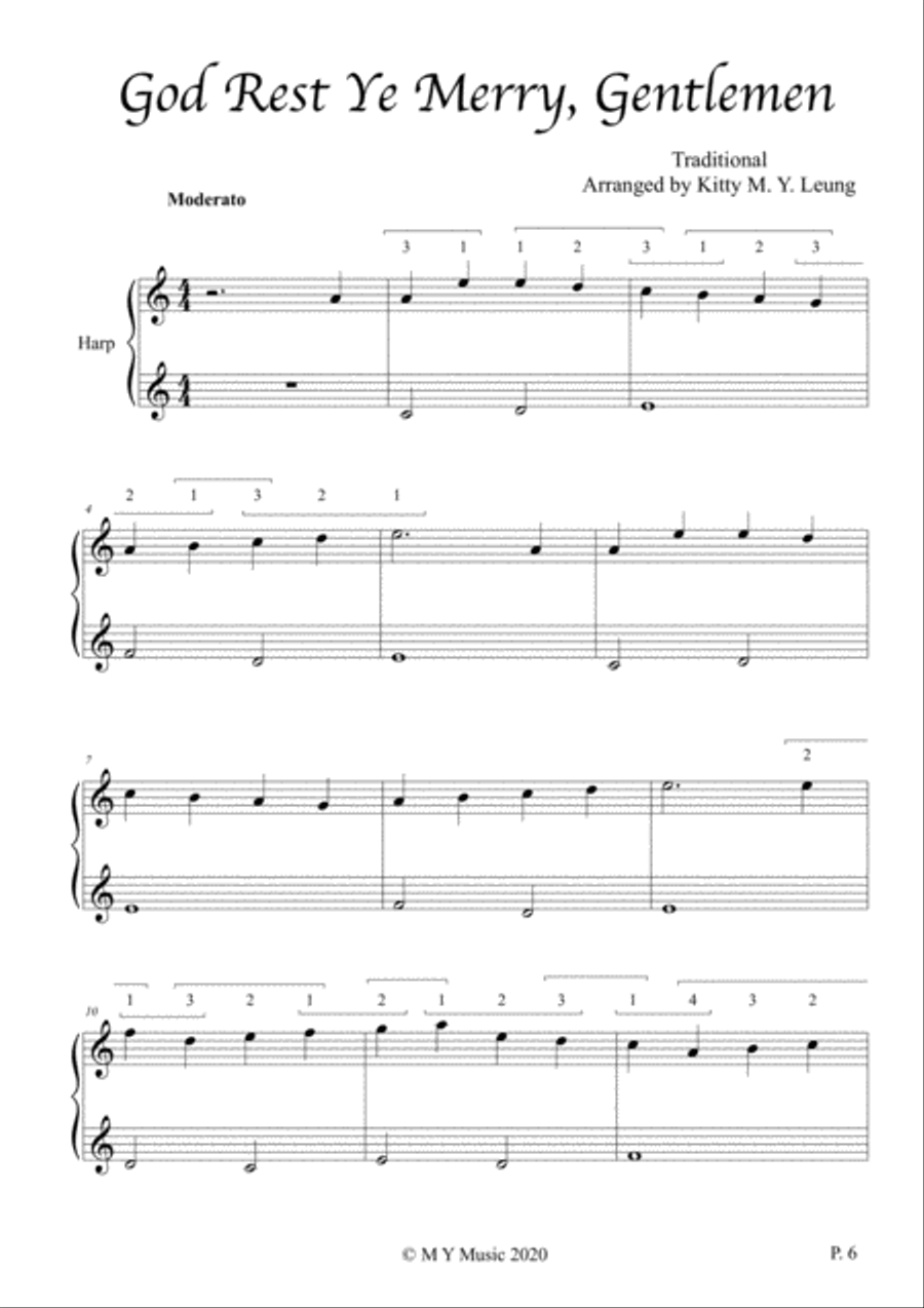 Christmas Songs (Book 3) - 15 String Harp (from Middle C) Harp scores gallery preview page 6