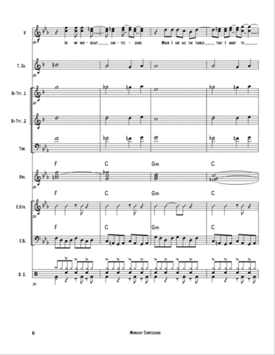 Midnight Confessions Midnight Confessions Jazz Ensemble scores gallery preview page 6