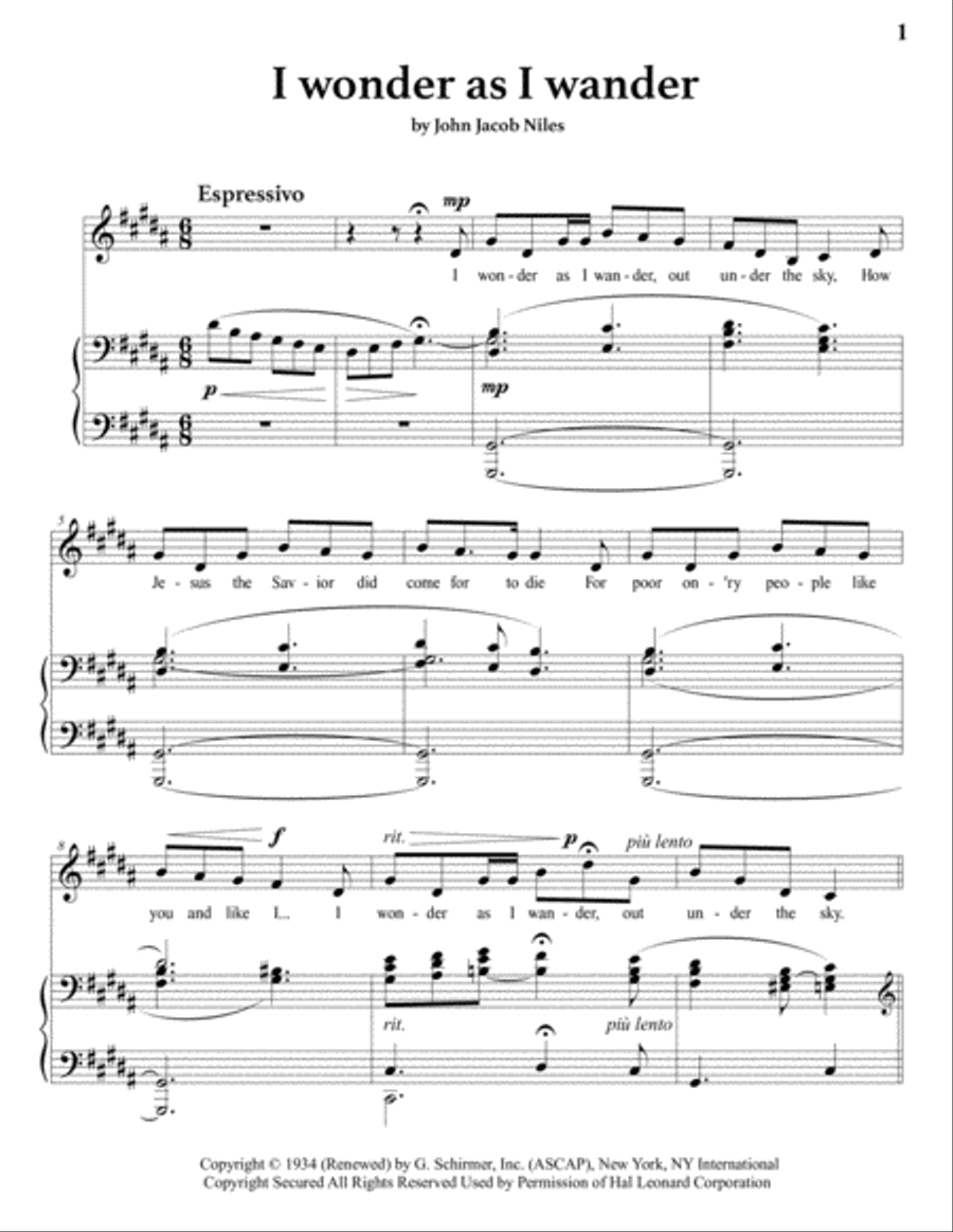 I Wonder As I Wander I Wonder As I Wander Voice scores gallery preview page 2