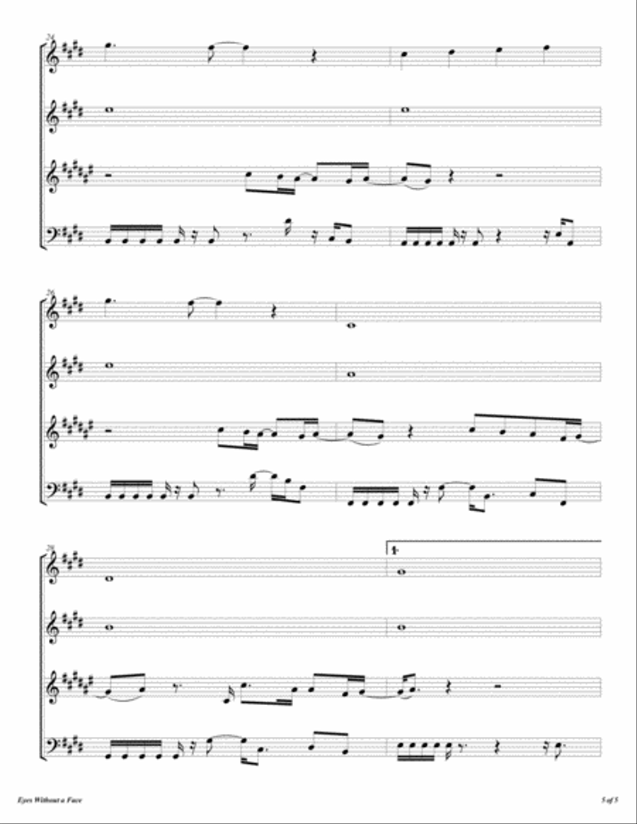 Eyes Without A Face Woodwind Quartet scores gallery preview page 6