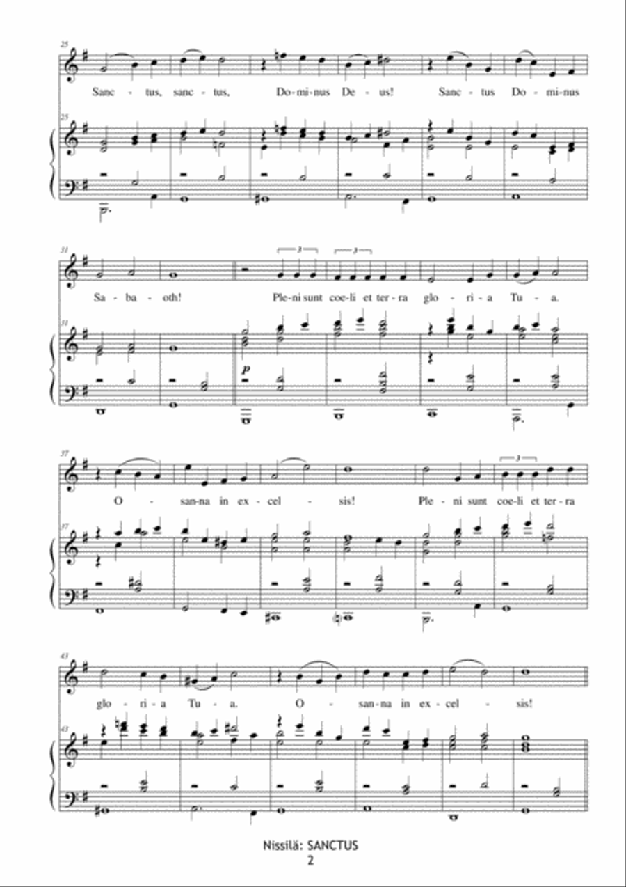 Sanctus (for high voice) High Voice scores gallery preview page 2