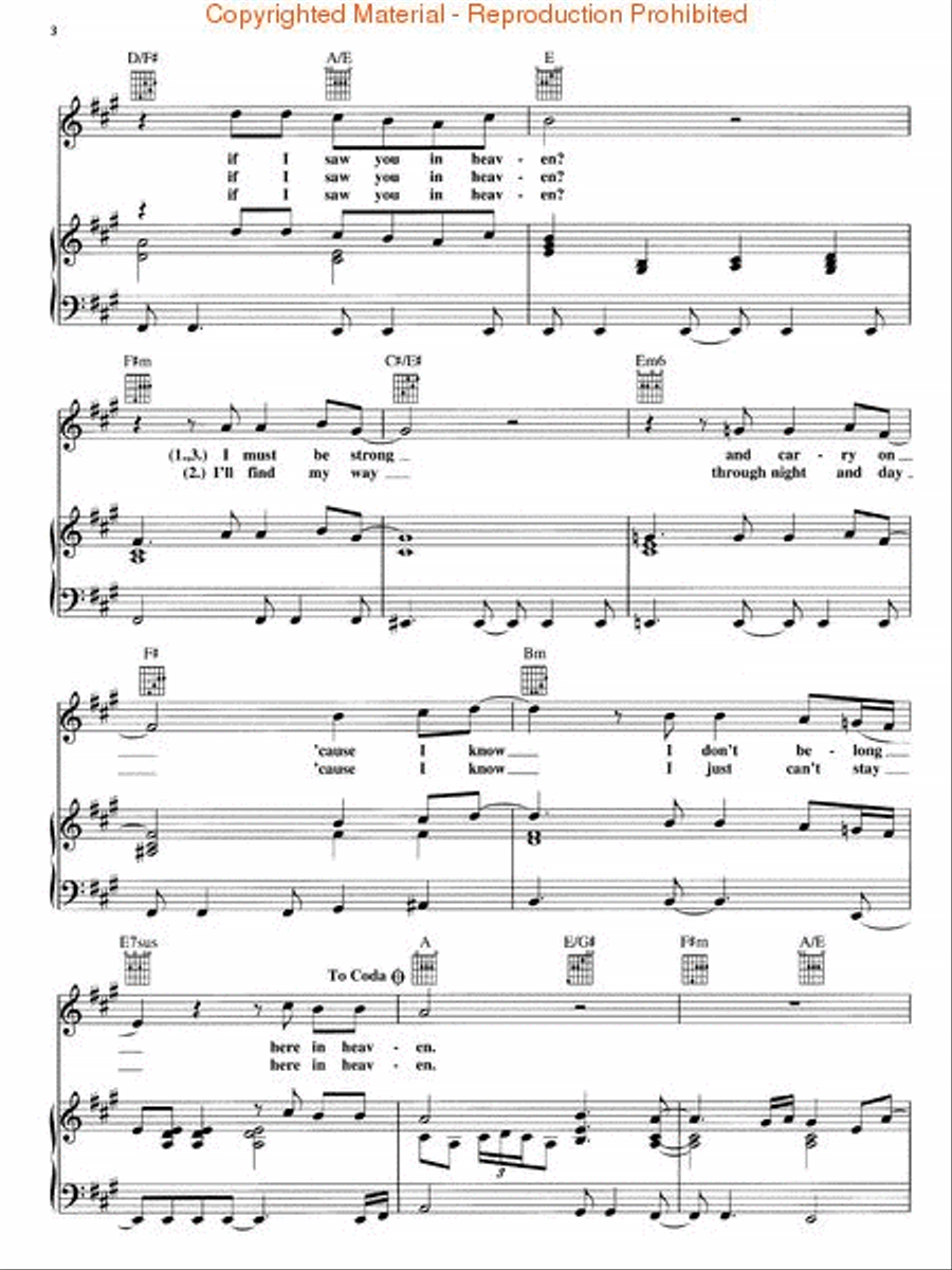 Tears in Heaven Piano, Vocal, Guitar scores gallery preview page 3