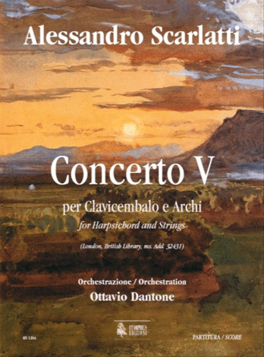 Concerto V (London, British Library, ms. Add. 32431) for Harpsichord and Strings Orchestra scores gallery preview page 1