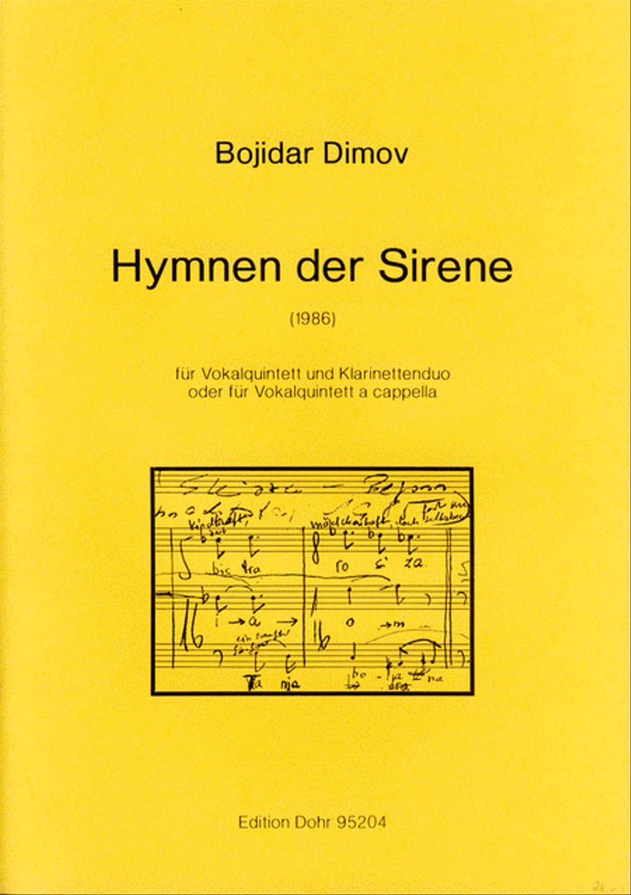 Hymnen der Sirene für Vokalquintett und Klarinettenduo ad lib. (1985/1986) Choir scores gallery preview page 1