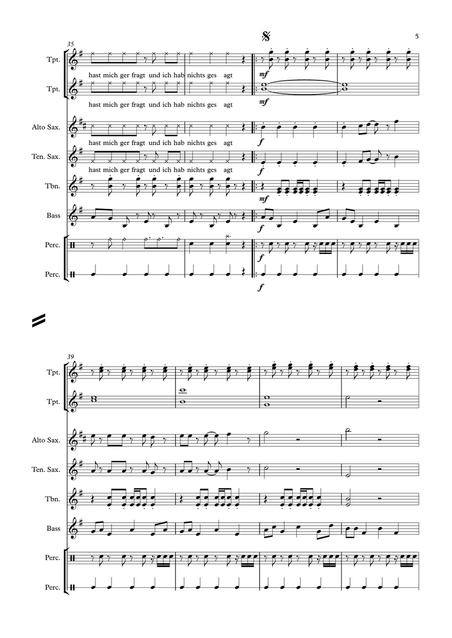 Du Hast Small Ensemble scores gallery preview page 5