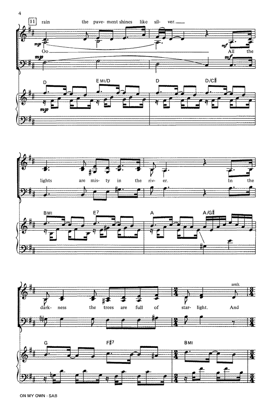 On My Own (from Les Miserables) (arr. Ed Lojeski) 3-Part scores gallery preview page 3