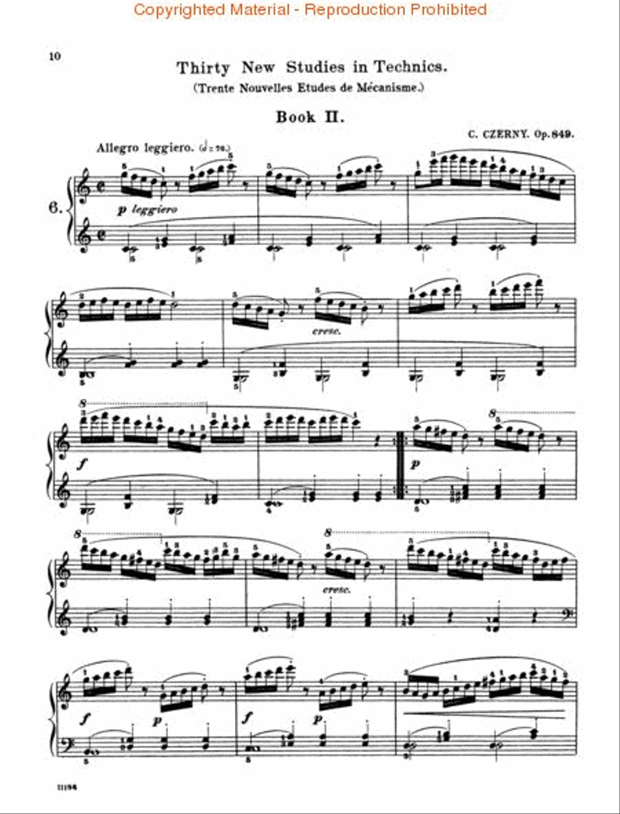 Thirty New Studies in Technics, Op. 849 Piano Method scores gallery preview page 3