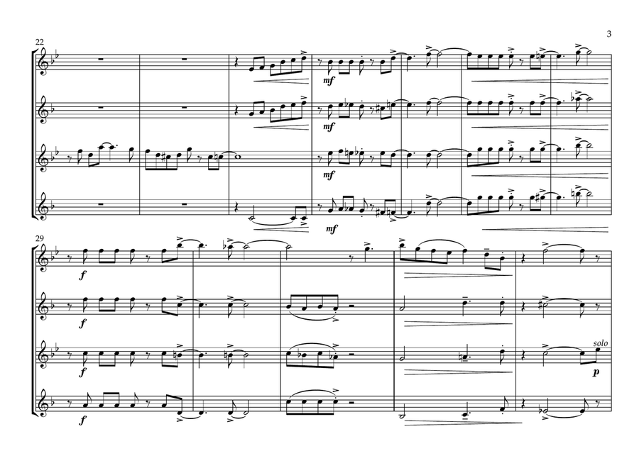 They Can't Take That Away From Me Saxophone Quartet scores gallery preview page 3