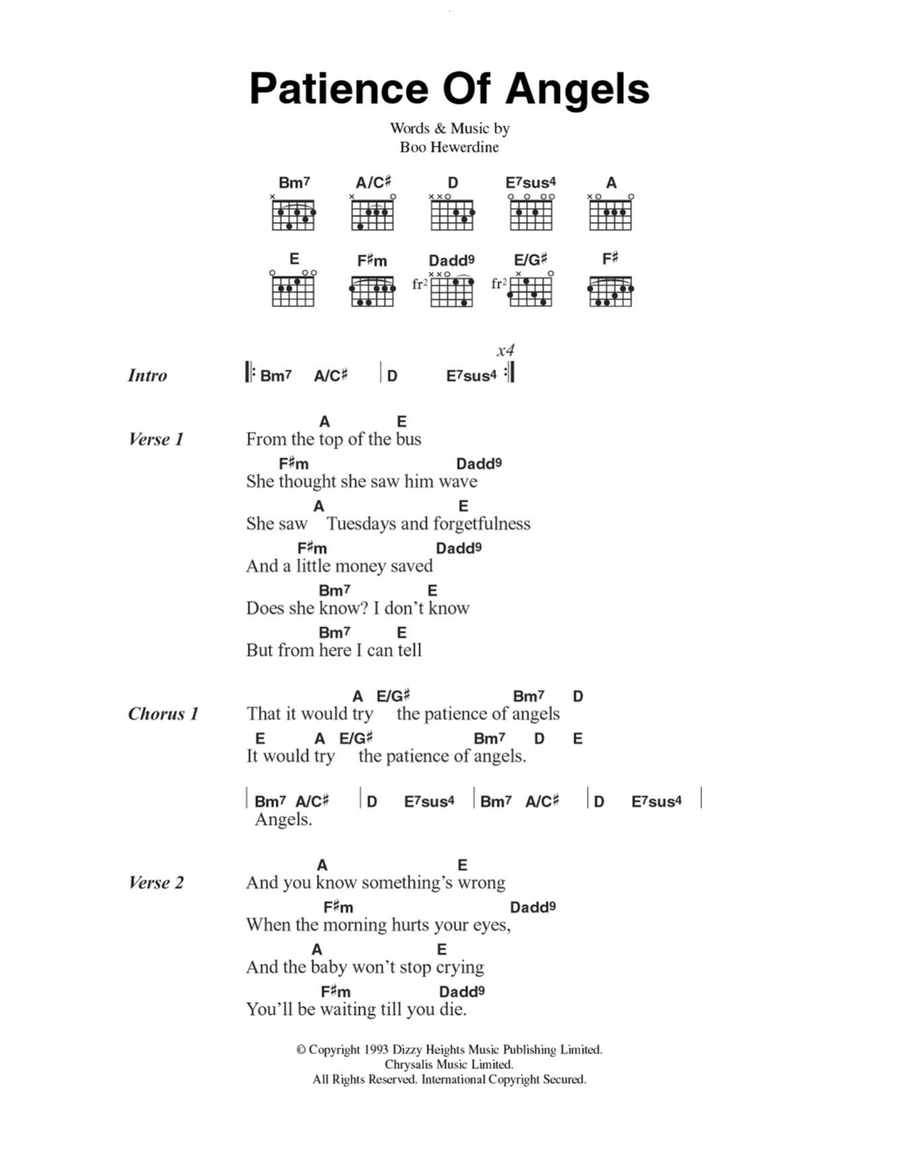 Patience Of Angels Acoustic Guitar scores gallery preview page 1