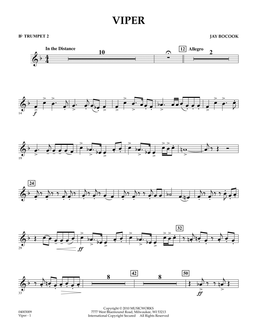 Viper - Bb Trumpet 2 Concert Band scores gallery preview page 1