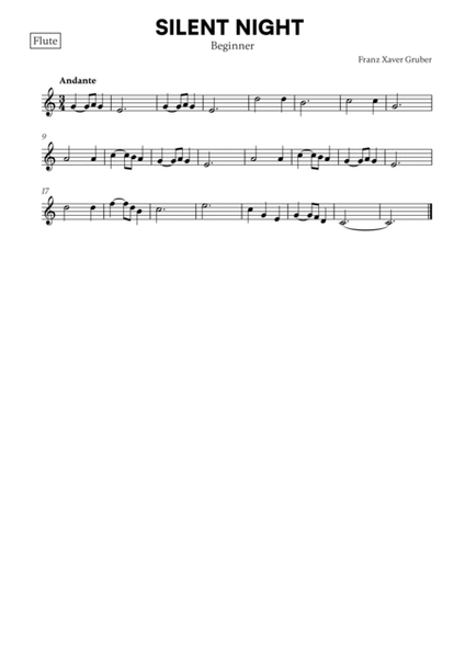 Silent Night (Beginner) (for Flute and Trombone) image number null