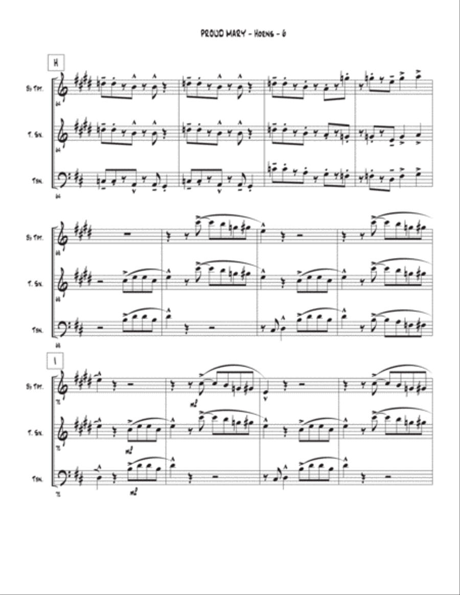 Proud Mary Proud Mary Tenor Saxophone scores gallery preview page 6