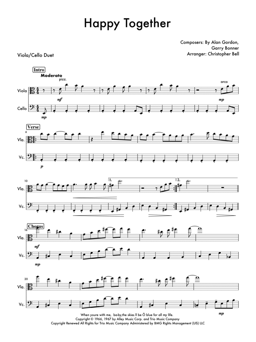 Happy Together Happy Together String Duet scores gallery preview page 1