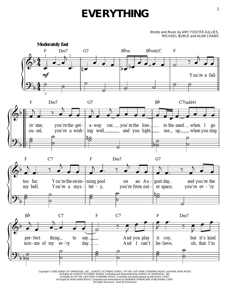 Everything Easy Piano scores gallery preview page 1