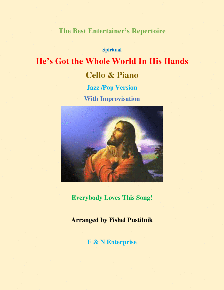 "He's Got the Whole World In His Hands"-Piano Background Track (Wlth Improvisation) for Cello and Pi image number null