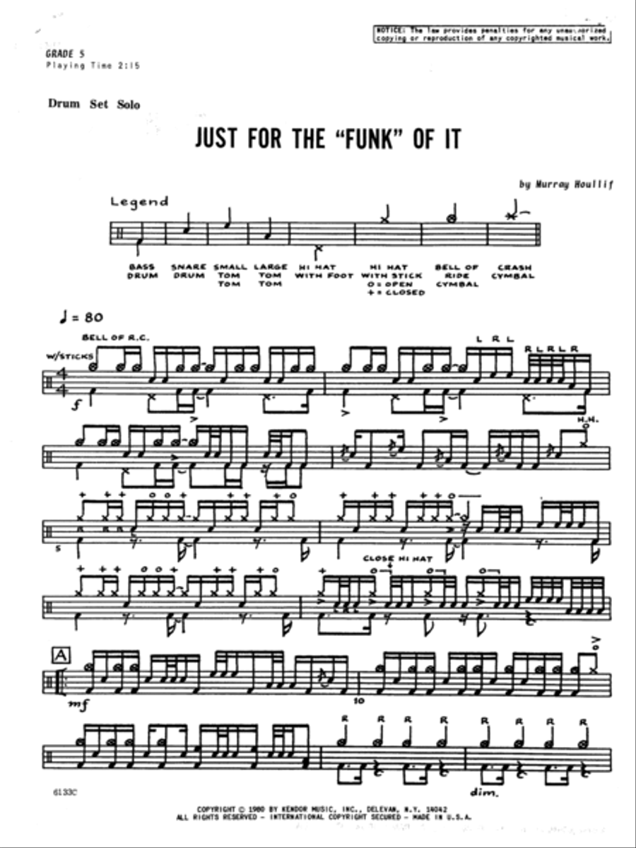 Just For The 'Funk' Of It Percussion scores gallery preview page 2