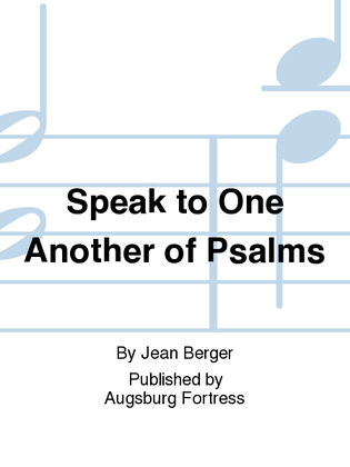 Book cover for Speak to One Another of Psalms