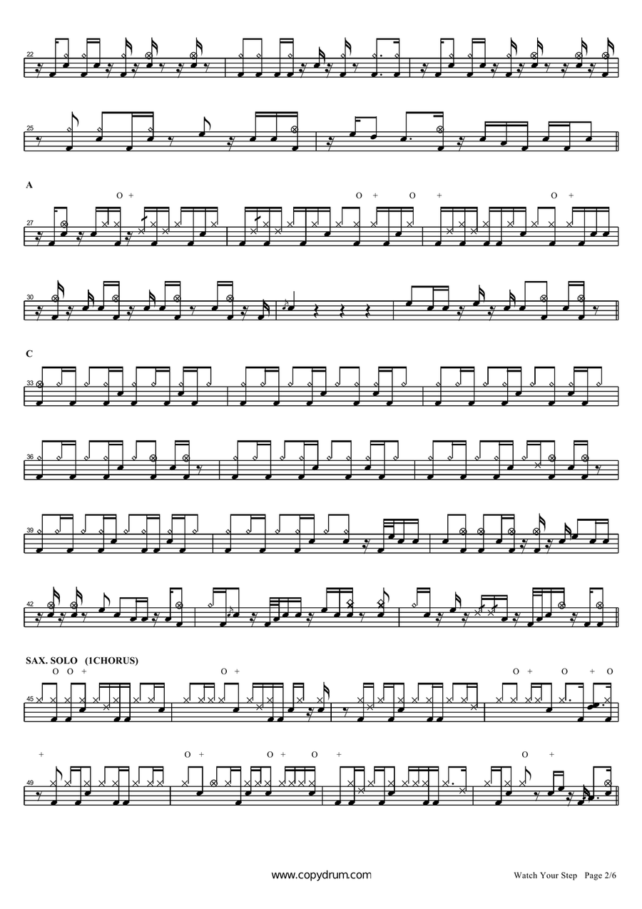 Watch Your Step Drum Set scores gallery preview page 2