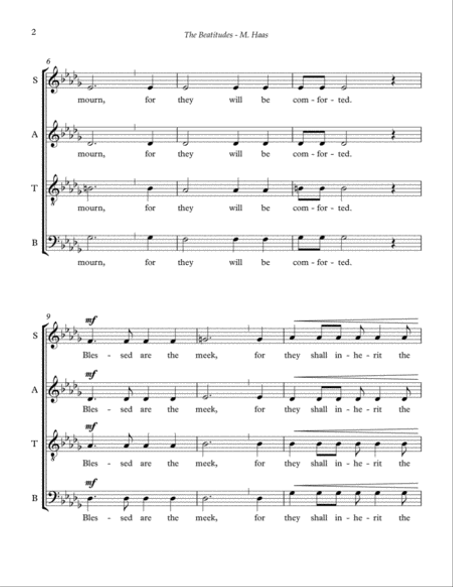 The Beatitudes 4-Part scores gallery preview page 3