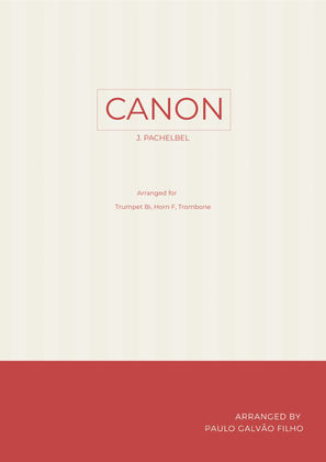 Book cover for CANON IN D - BRASS TRIO (TRUMPET, HORN & TROMBONE)