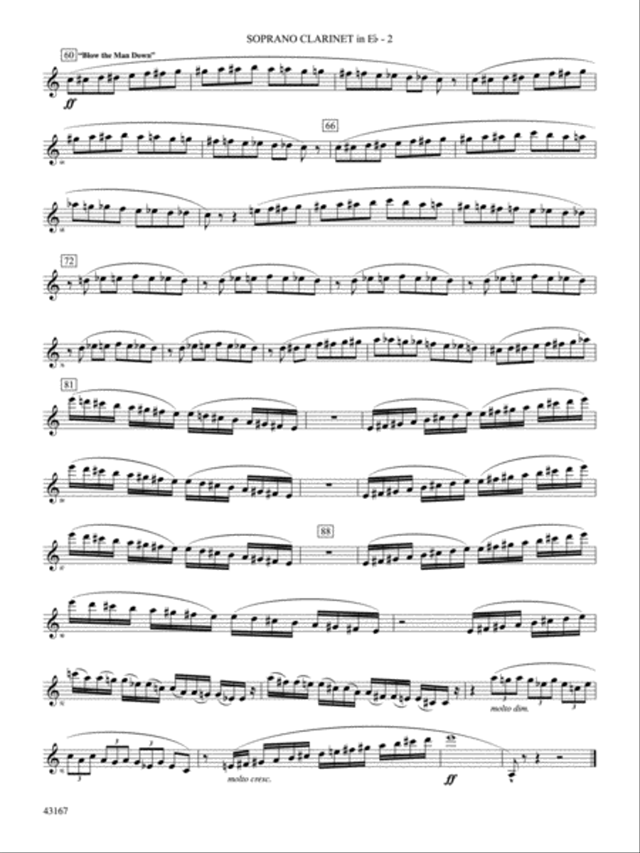 Down to the Sea in Ships (from the NBC TV Film Project 20): E-flat Soprano Clarinet Concert Band scores gallery preview page 3