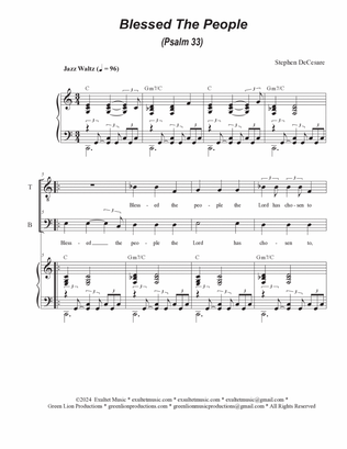 Blessed The People (Psalm 33) (Duet for Tenor and Bass solo)