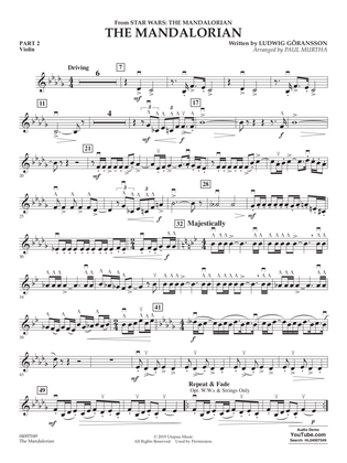 The Mandalorian (from Star Wars: The Mandalorian) (arr Paul Murtha) - Pt.2 - Violin
