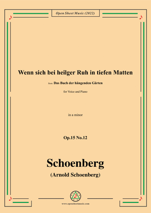 Book cover for Schoenberg-Wenn sich bei heiliger Ruh in tiefen Matten,in a minor,Op.15 No.12