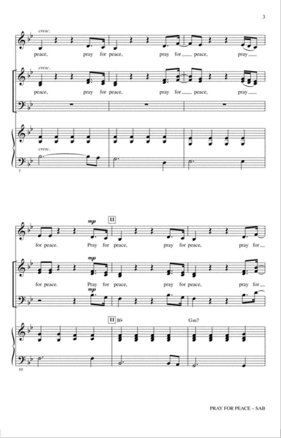 Pray For Peace Pray For Peace 3-Part scores gallery preview page 2