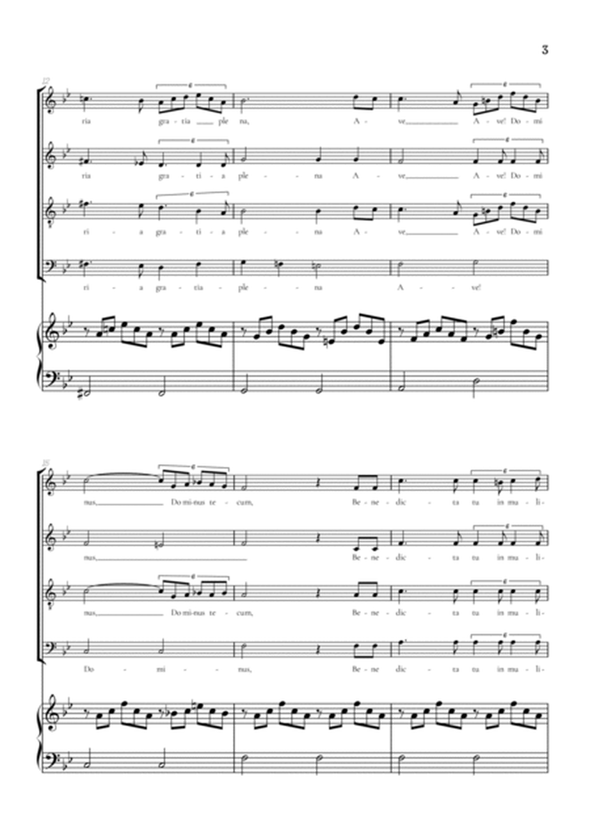 Schubert Ave Maria • SATB choir sheet music with easy piano accompaniment image number null