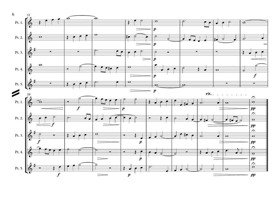 Monteverdi - The Fifth Book of Madrigals (1605) - Complete Woodwind Ensemble scores gallery preview page 6