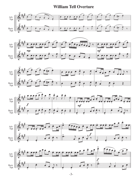William Tell Overture (Arrangements Level 4 to 6+ for TRUMPET+ Written Acc) image number null