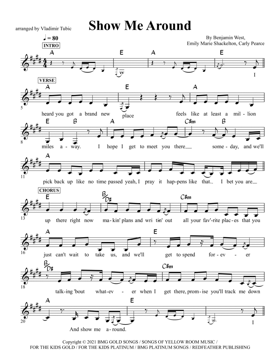 Show Me Around Piano scores gallery preview page 1