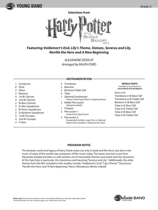 Book cover for Harry Potter and the Deathly Hallows, Part 2, Selections from: Score