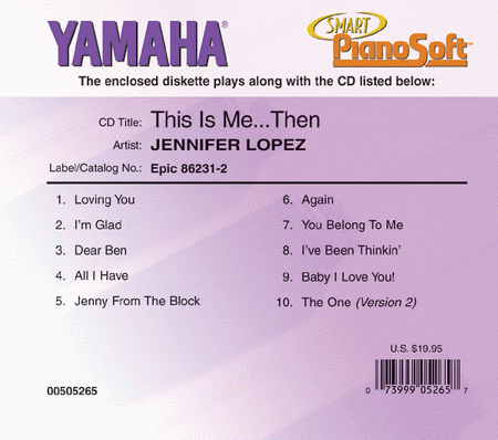 Jennifer Lopez - This Is Me...Then - Piano Software