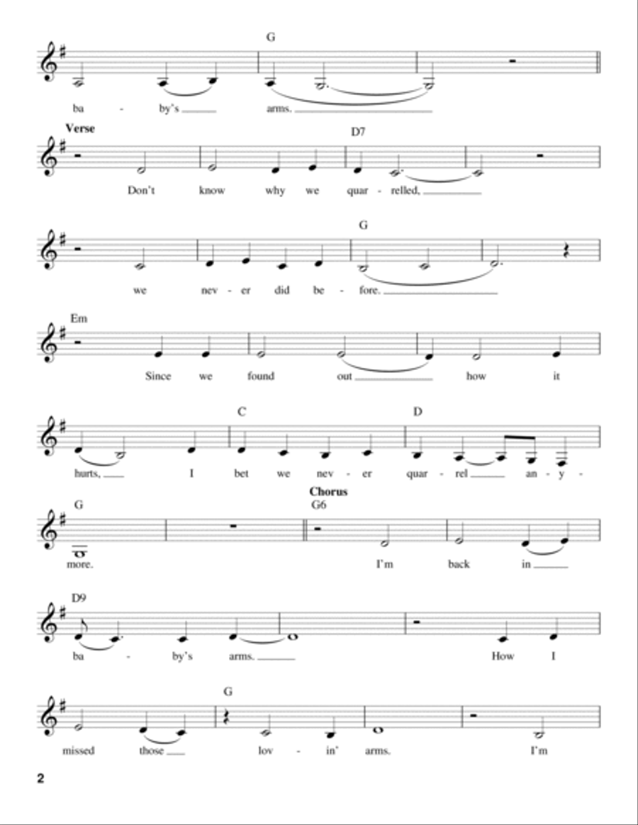Back In Baby's Arms Voice scores gallery preview page 2