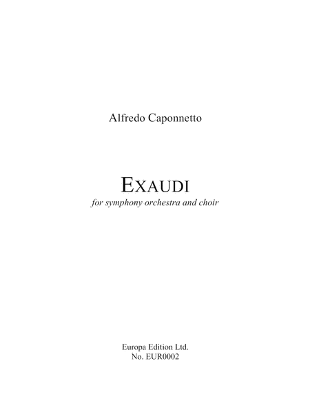 Exaudi - Cantata for Orchestra and Choir (score) image number null