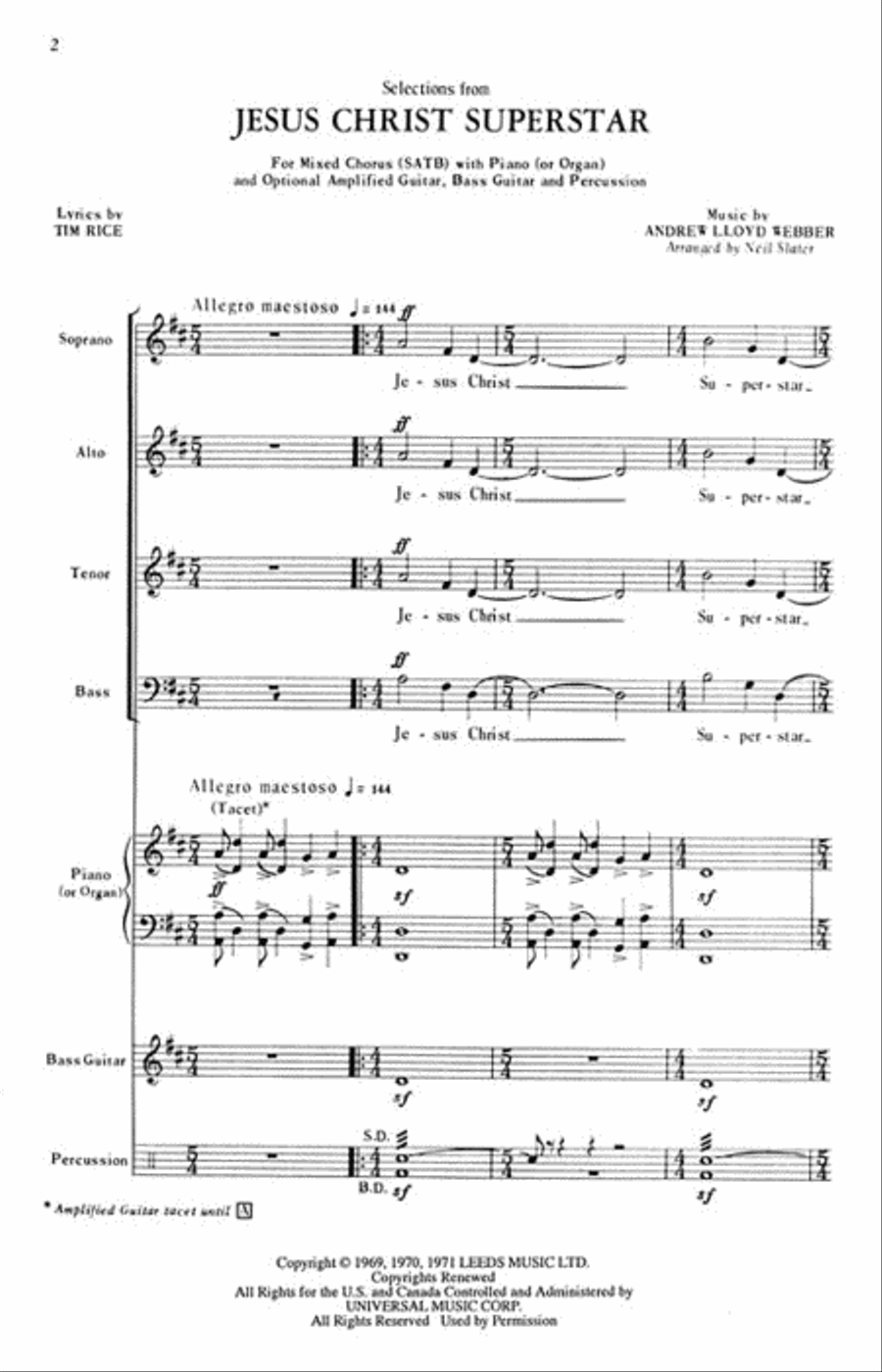 Jesus Christ Superstar, Selections from 4-Part scores gallery preview page 2