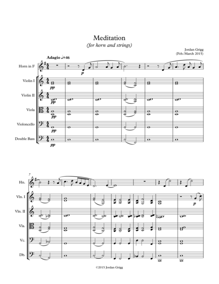 Meditation (for horn and strings)