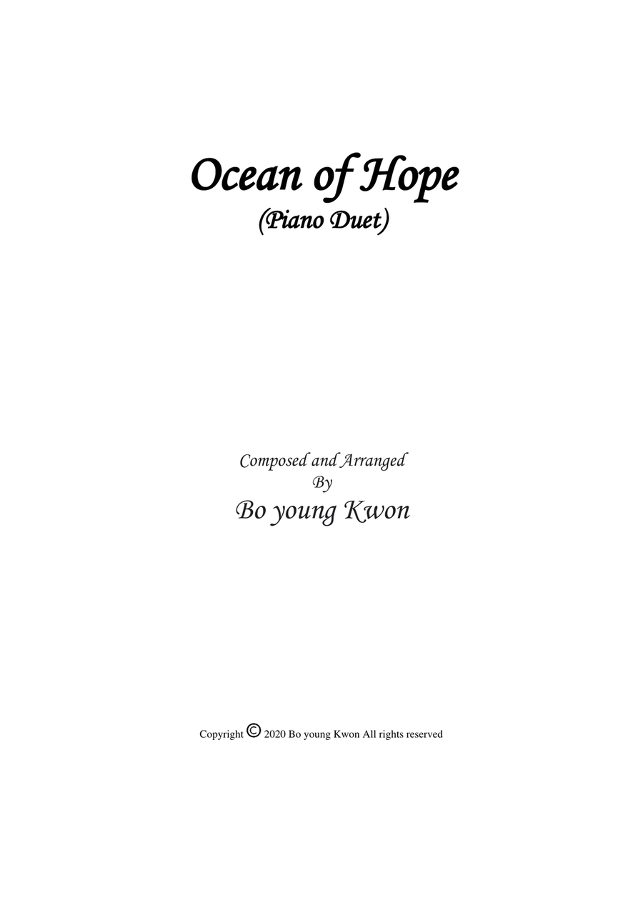 Ocean of Hope DUET for 4 hands Piano scores gallery preview page 1