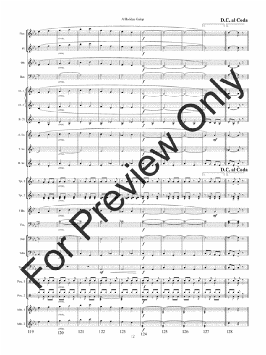 A Holiday Galop (Score) Concert Band scores gallery preview page 15