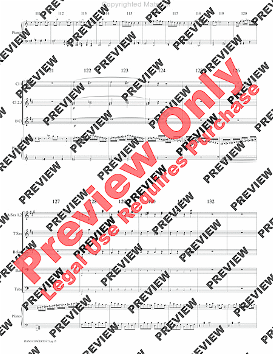Piano Concerto No. 21, K. 467 (Movement I) Concert Band scores gallery preview page 18