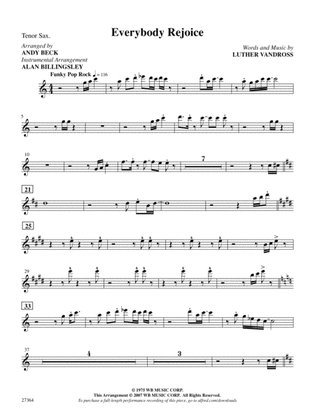 Everybody Rejoice (from The Wiz): B-flat Tenor Saxophone