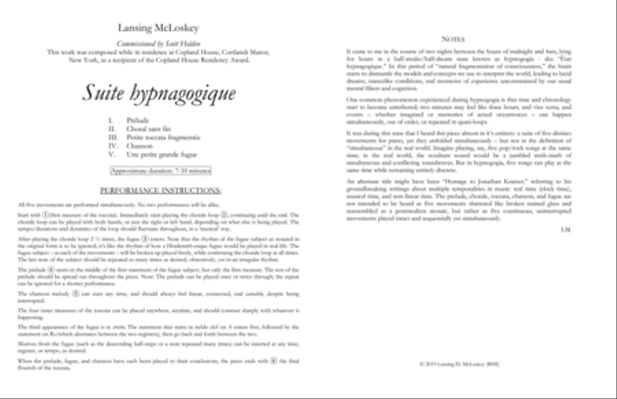 [McLoskey] Suite Hypnagogique Piano Solo scores gallery preview page 3