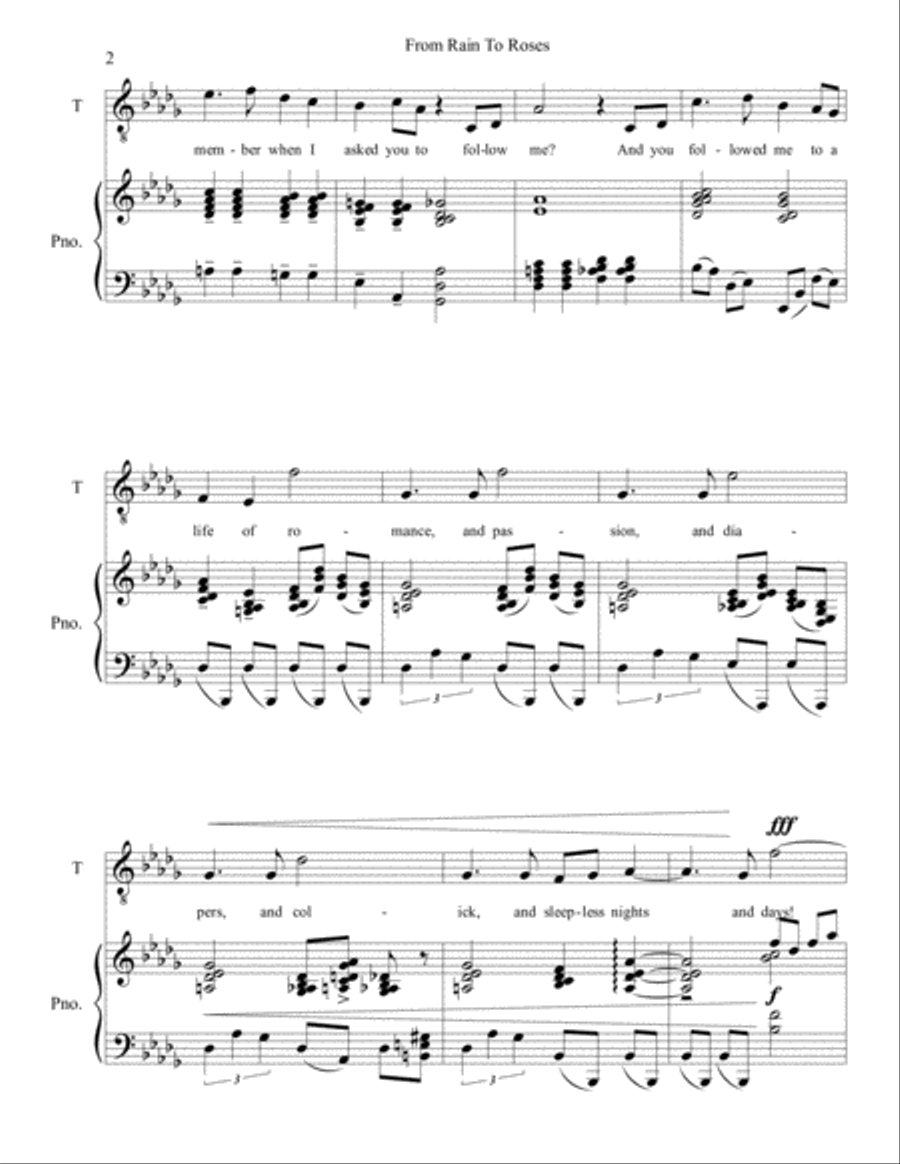 From Rain To Roses Tenor Voice scores gallery preview page 2