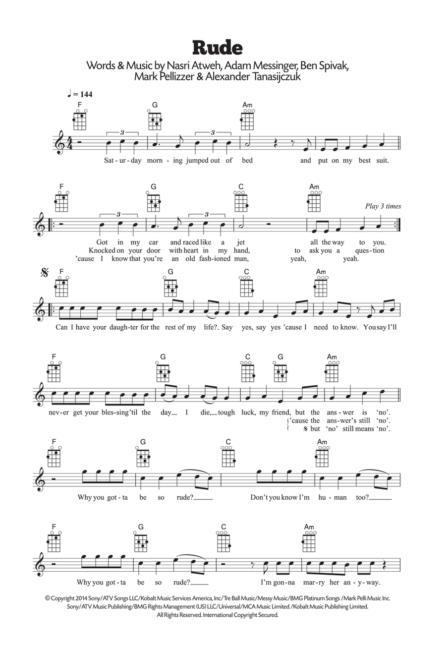 Rude Rude Ukulele scores gallery preview page 1