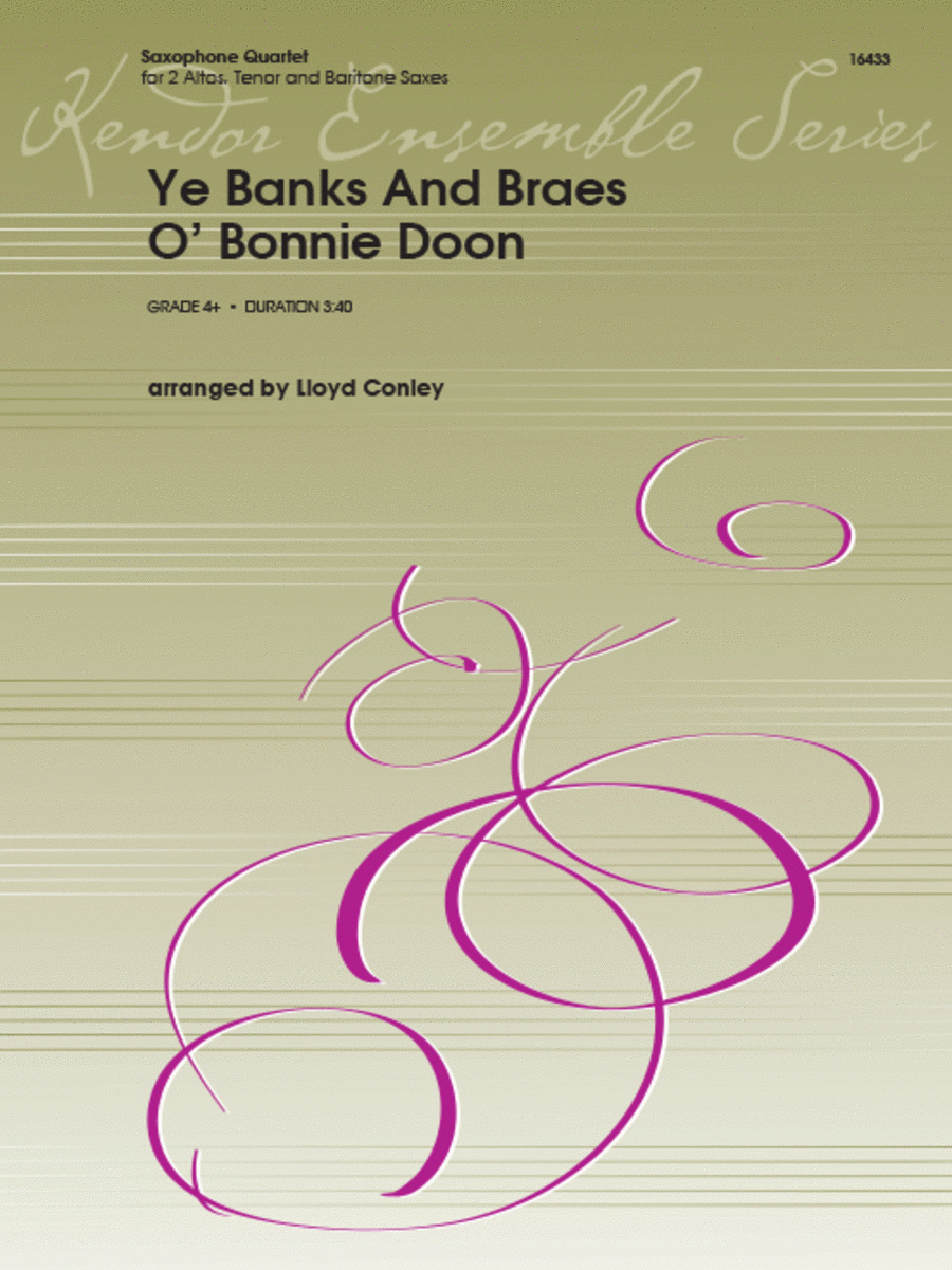 Ye Banks And Braes O' Bonnie Doon Saxophone Quartet scores gallery preview page 1